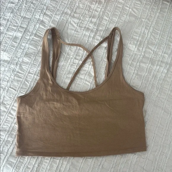 American Eagle Outfitters Brown Crop Top - Picture 1 of 3